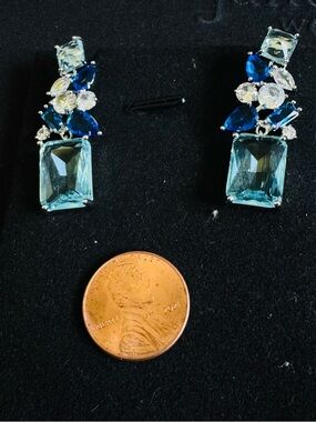 Blue Multi-Stone Drop Earrings